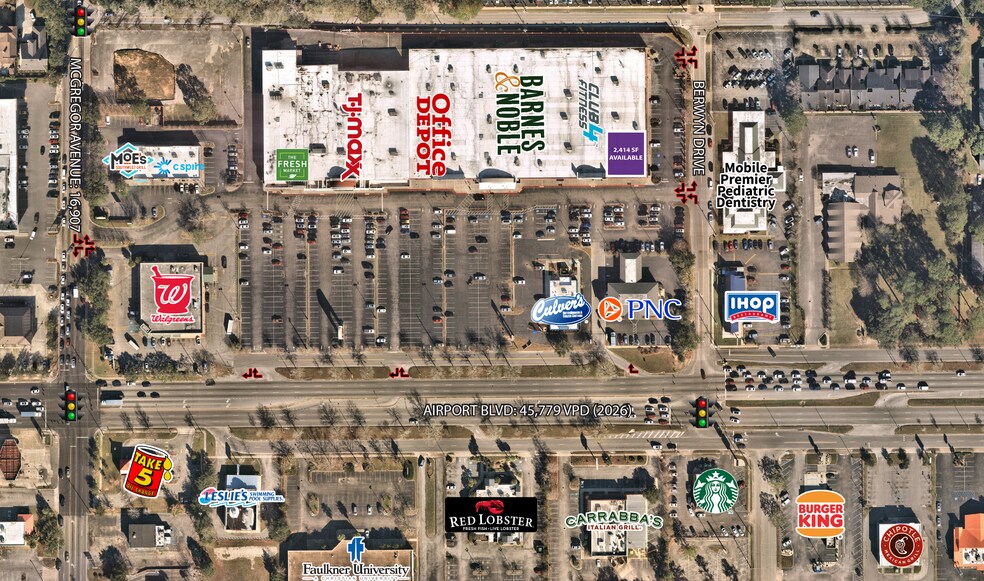 3930-3940 Airport Blvd, Mobile, AL à louer - Photo de l’immeuble – Image 1 sur 8