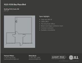 9280 Bay Plaza Blvd, Tampa, FL à louer Plan d’étage– Image 1 sur 1