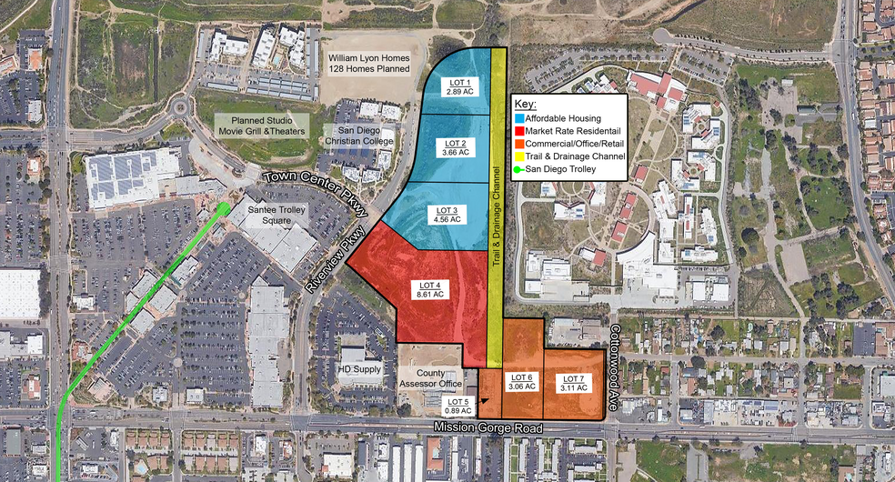 Riverview Parkway & Mission Gorge Rd, Santee, CA à vendre - Plan de site – Image 1 sur 7
