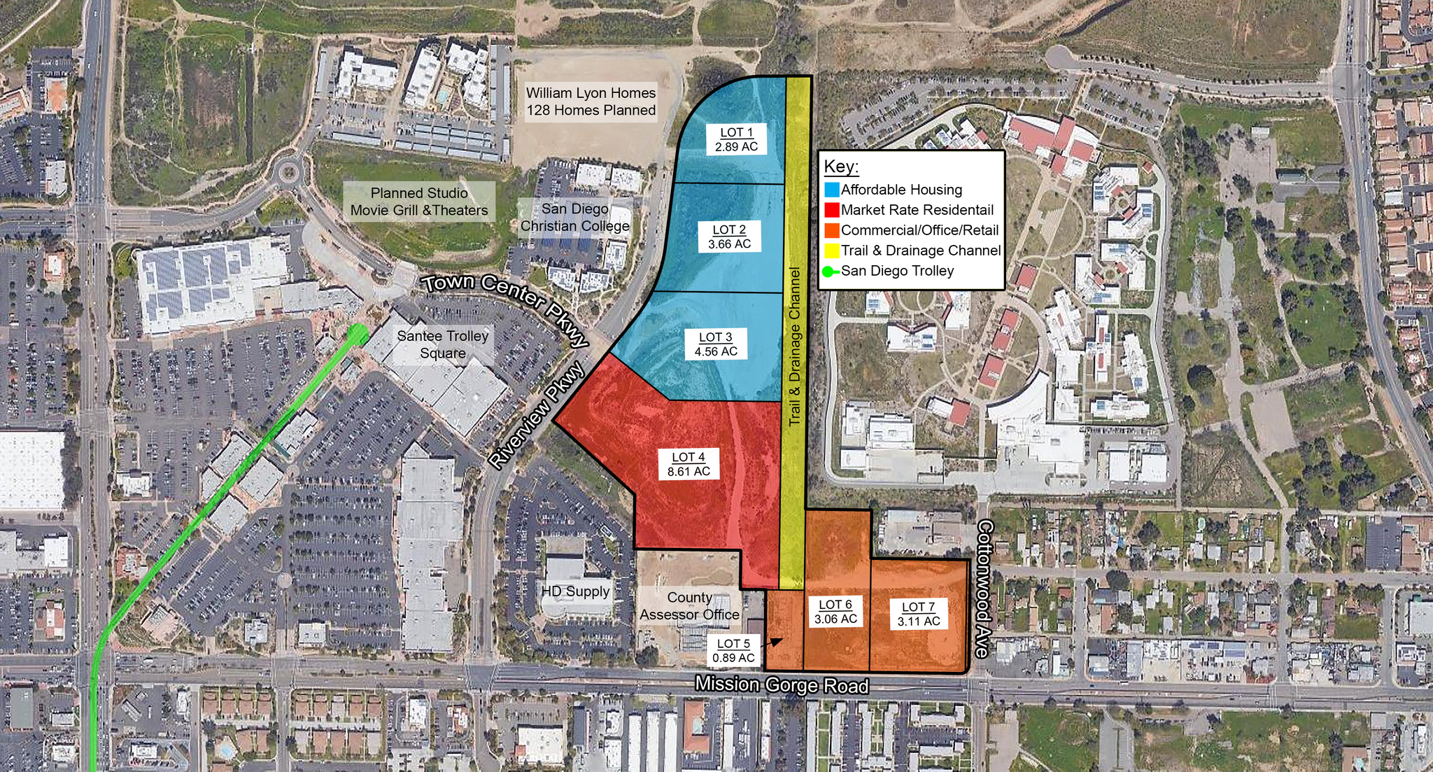 Riverview Parkway & Mission Gorge Rd, Santee, CA à vendre Plan de site– Image 1 sur 8