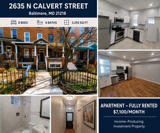 Plus de détails pour 2635 N Calvert St, Baltimore, MD - Logement à vendre