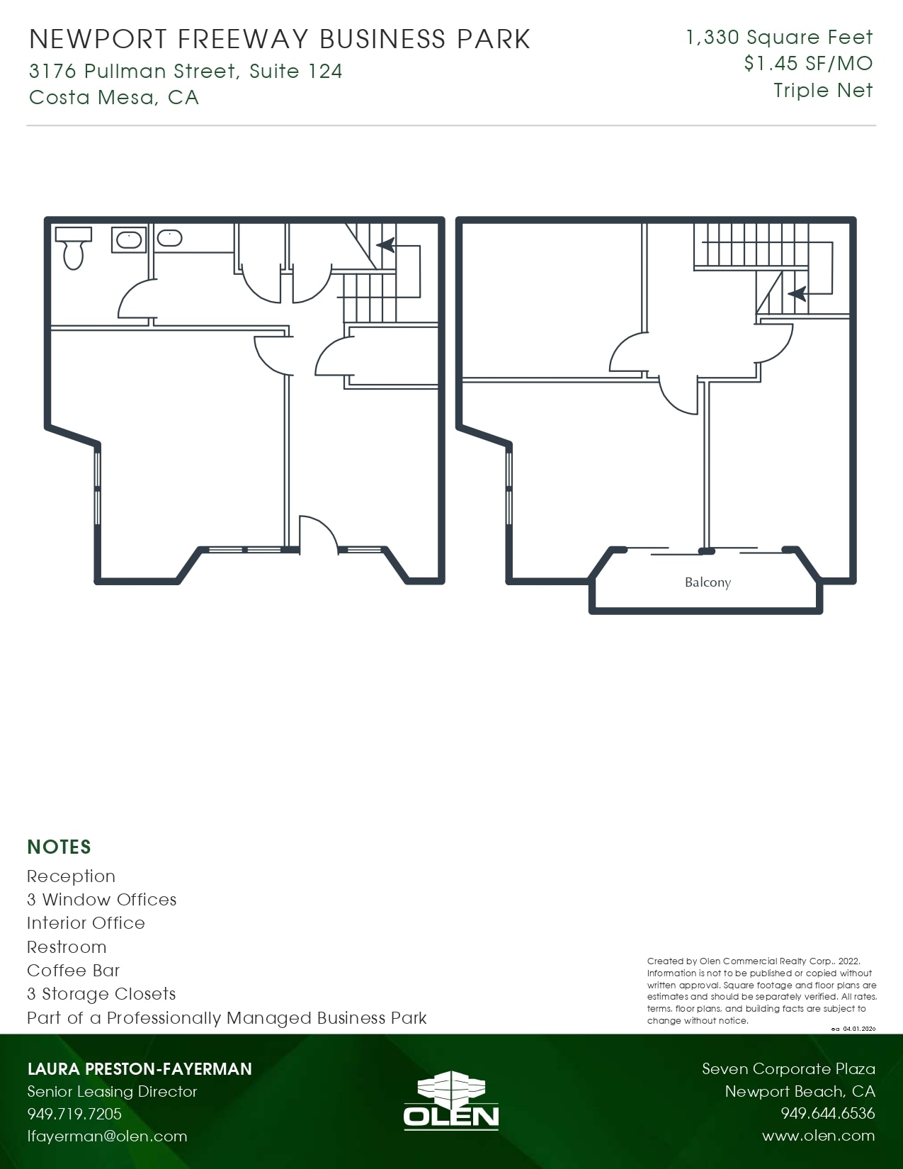 3176 Pullman St, Costa Mesa, CA à louer Plan d’étage– Image 1 sur 1