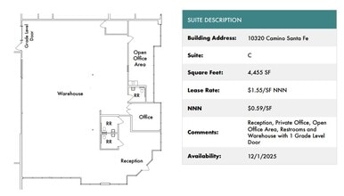 10340 Camino Santa Fe, San Diego, CA à louer Plan d’étage– Image 2 sur 3
