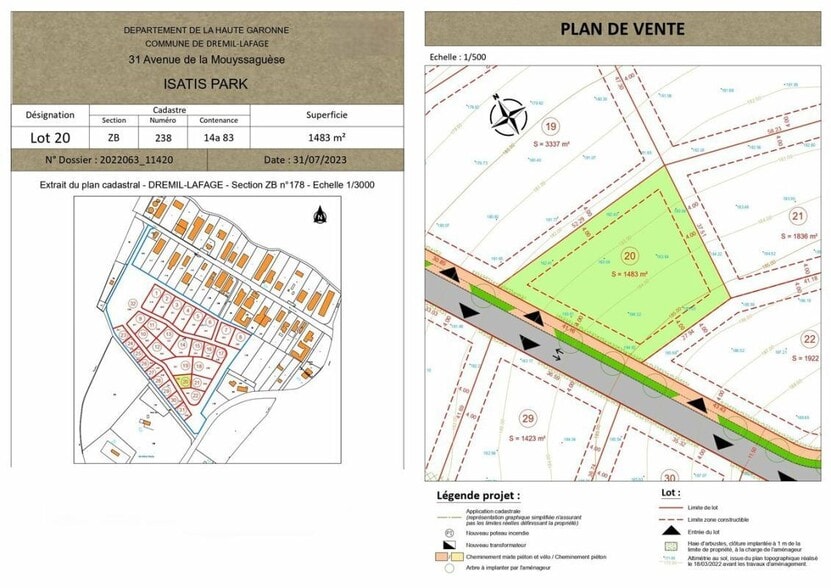 Terrain dans Drémil-Lafage à vendre - Plan de site – Image 3 sur 3