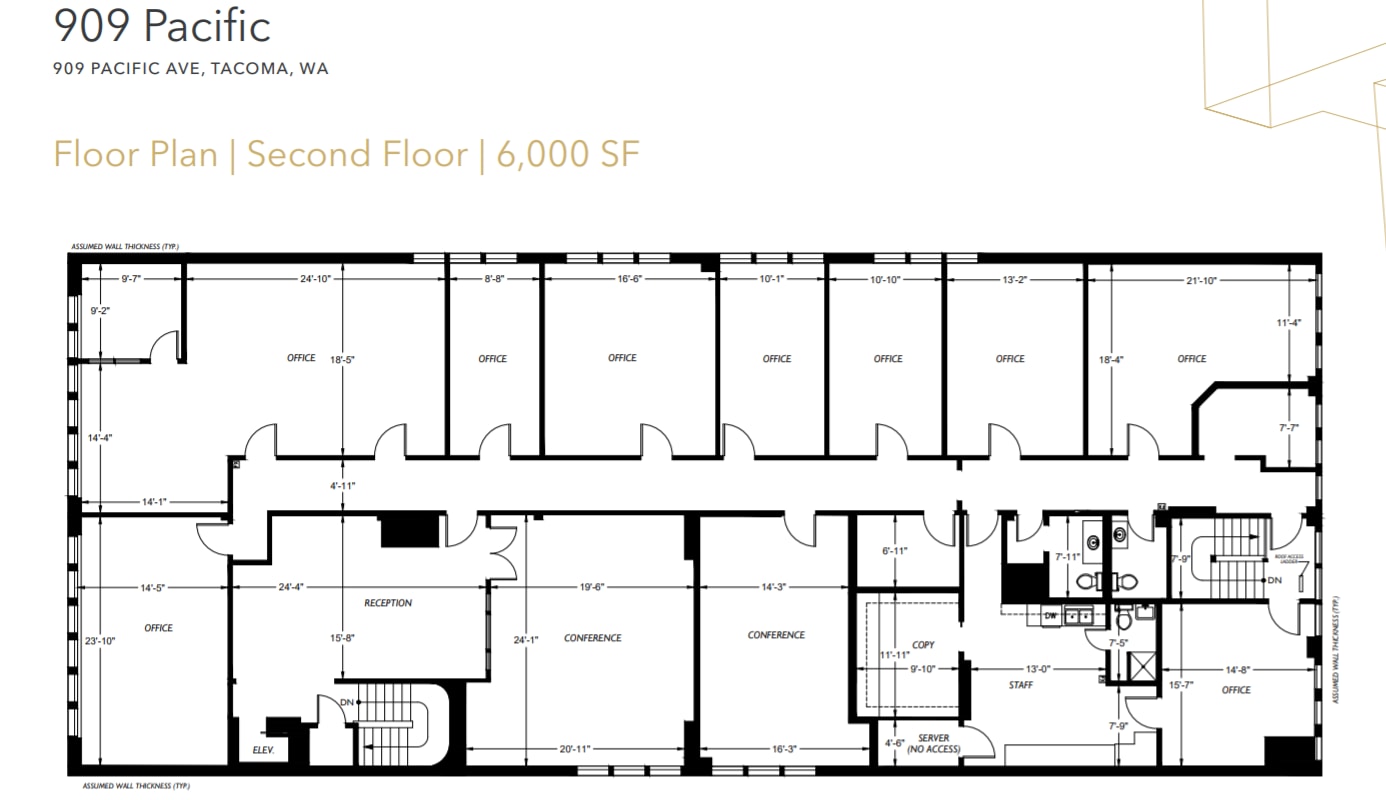 909-911 Pacific Ave, Tacoma, WA à louer Plan d’étage– Image 1 sur 1
