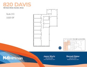 820 Davis St, Evanston, IL à louer Plan d’étage– Image 1 sur 1