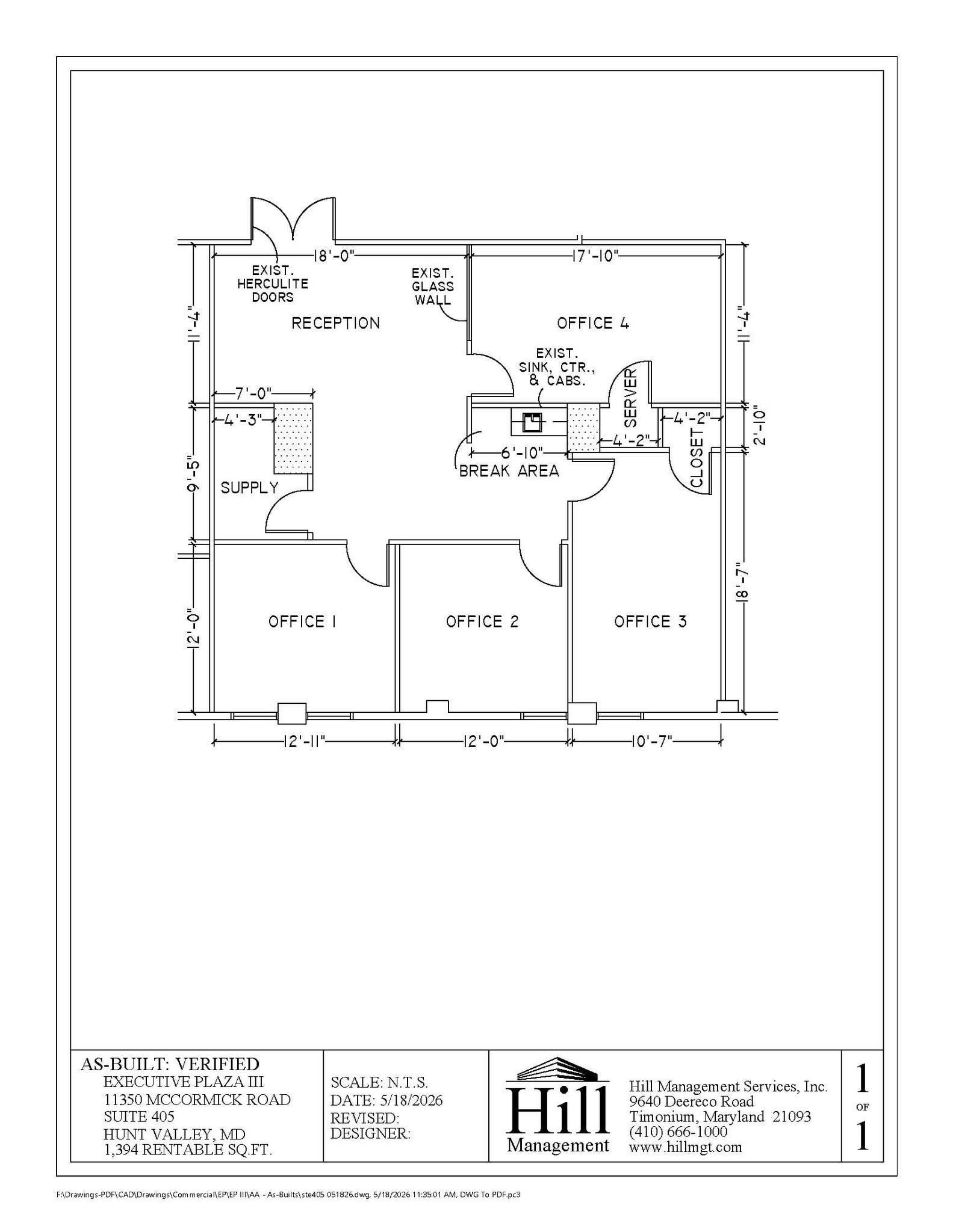 11350 McCormick Rd, Hunt Valley, MD à louer Plan d’étage– Image 1 sur 1