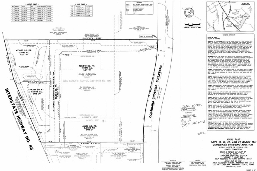 316 S Factory Outlet Dr, Corsicana, TX à louer - Plan cadastral – Image 2 sur 4