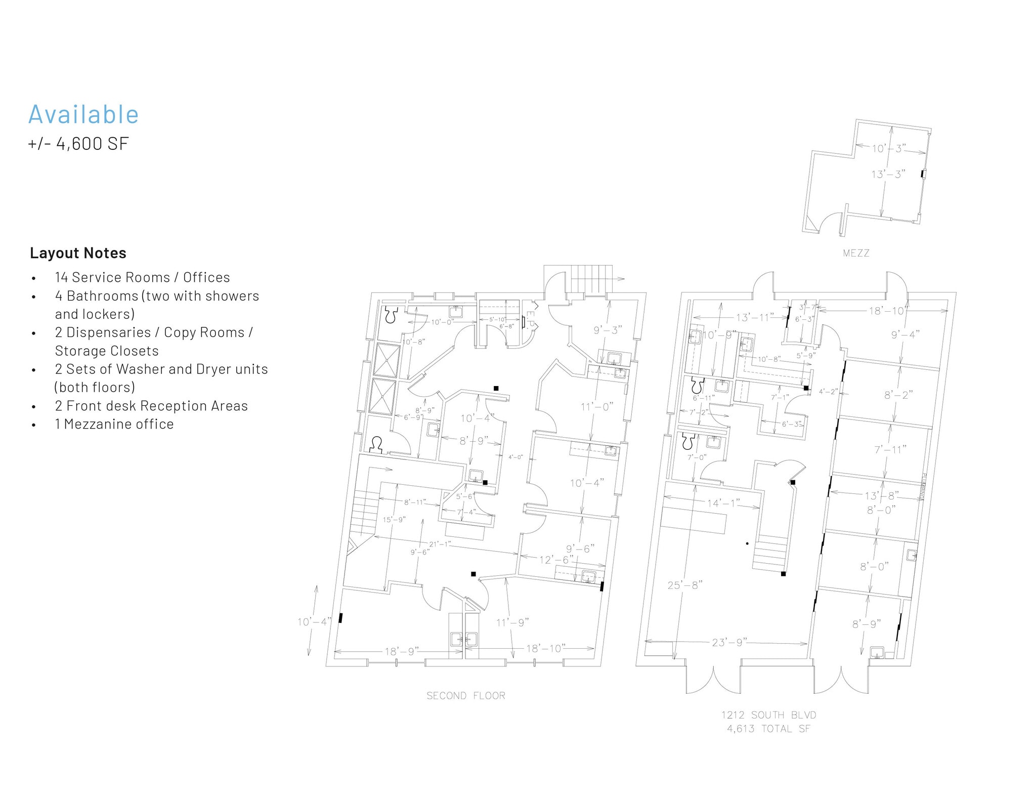 1212 South Blvd, Charlotte, NC à louer Plan d’étage– Image 1 sur 7