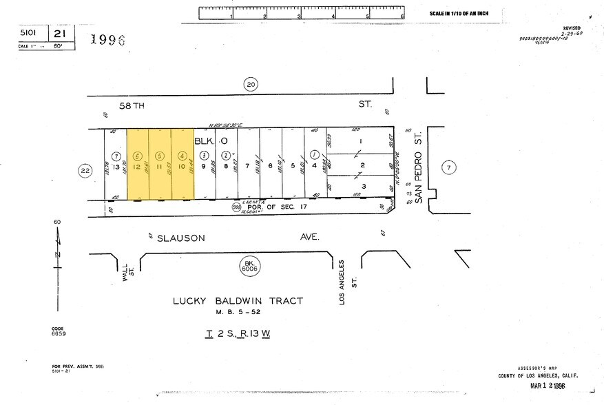 200 E 58th St, Los Angeles, CA à vendre - Plan cadastral – Image 2 sur 5