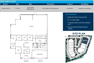 8291 Aero Pl, San Diego, CA à louer Plan d’étage– Image 2 sur 2
