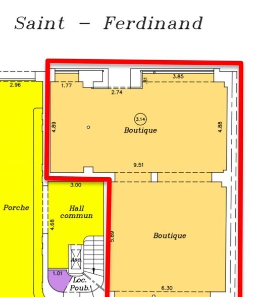 47 Rue Saint-Ferdinand, Paris à louer - Plan d’étage – Image 2 sur 4