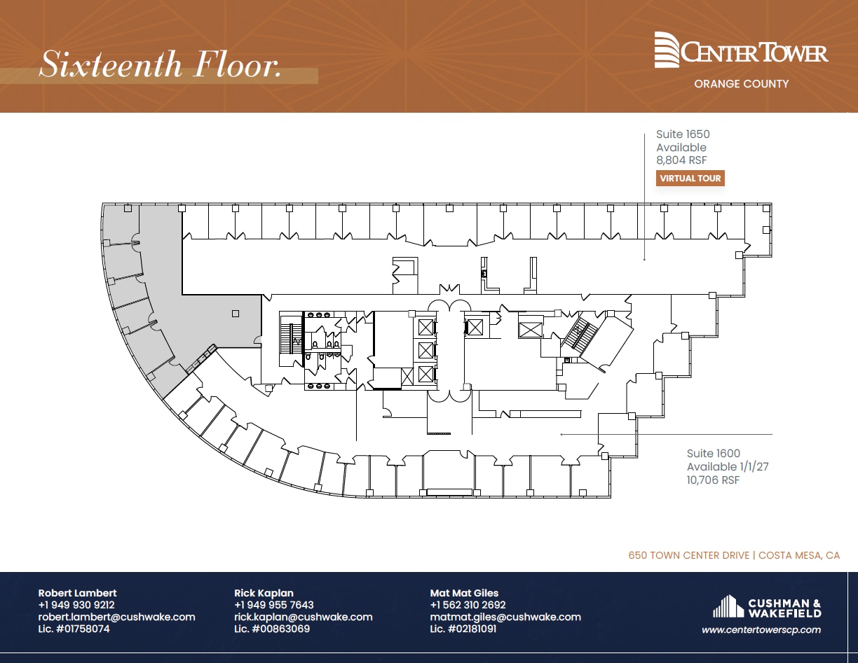650 Town Center Dr, Costa Mesa, CA à louer Plan d’étage– Image 1 sur 1