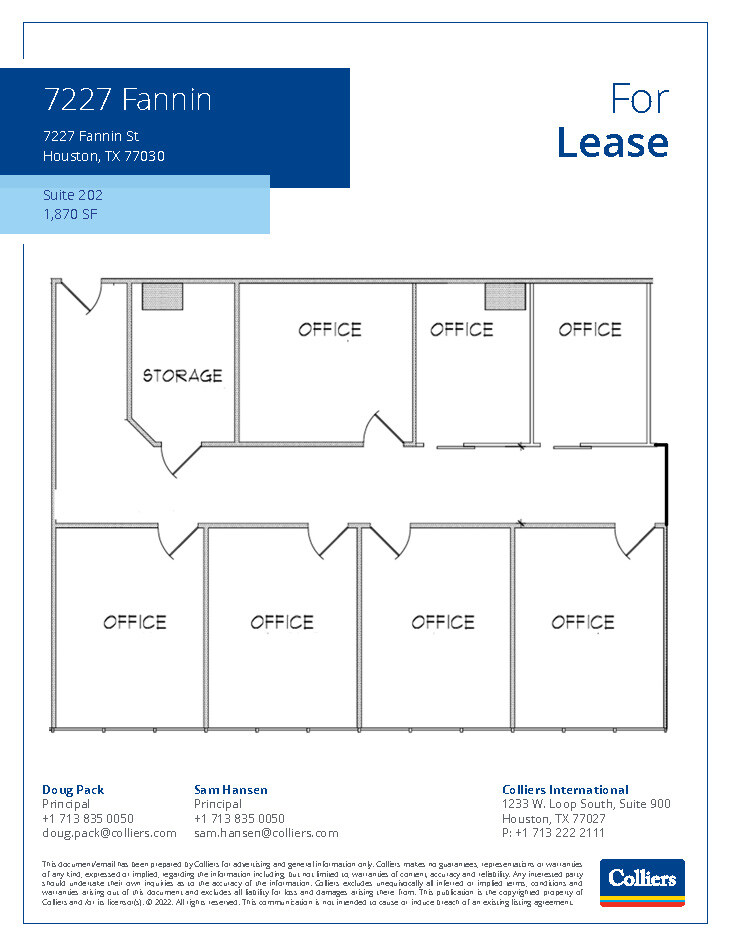 7227 Fannin St, Houston, TX à louer Plan d’étage– Image 1 sur 1