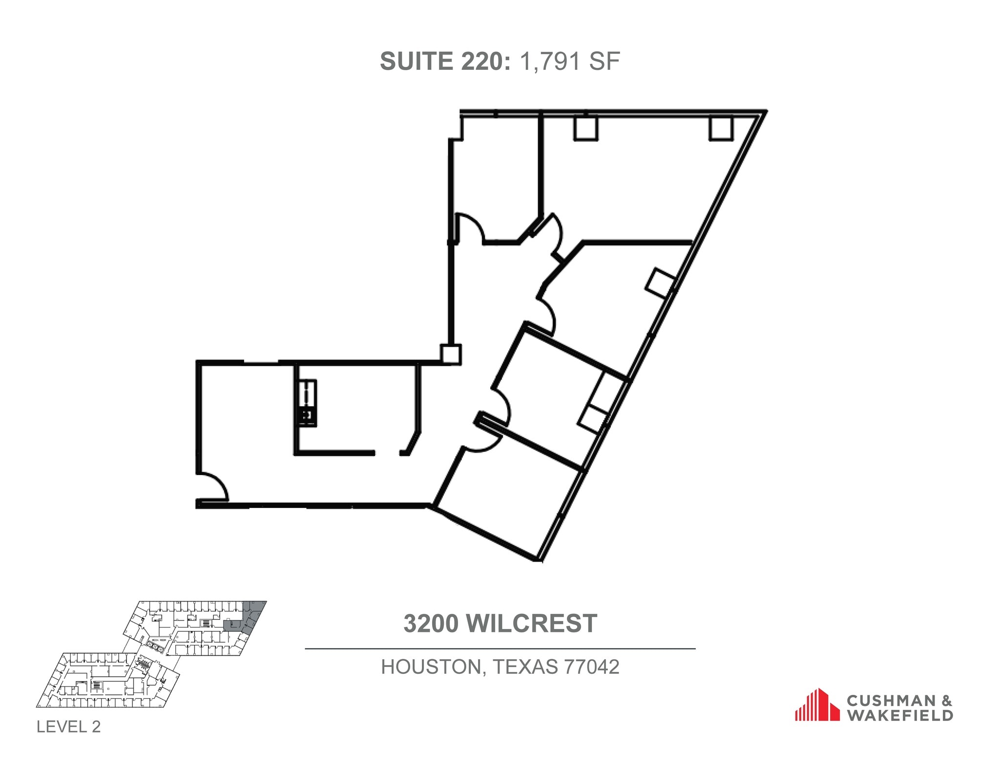3200 Wilcrest Dr, Houston, TX à louer Plan d’étage– Image 1 sur 1
