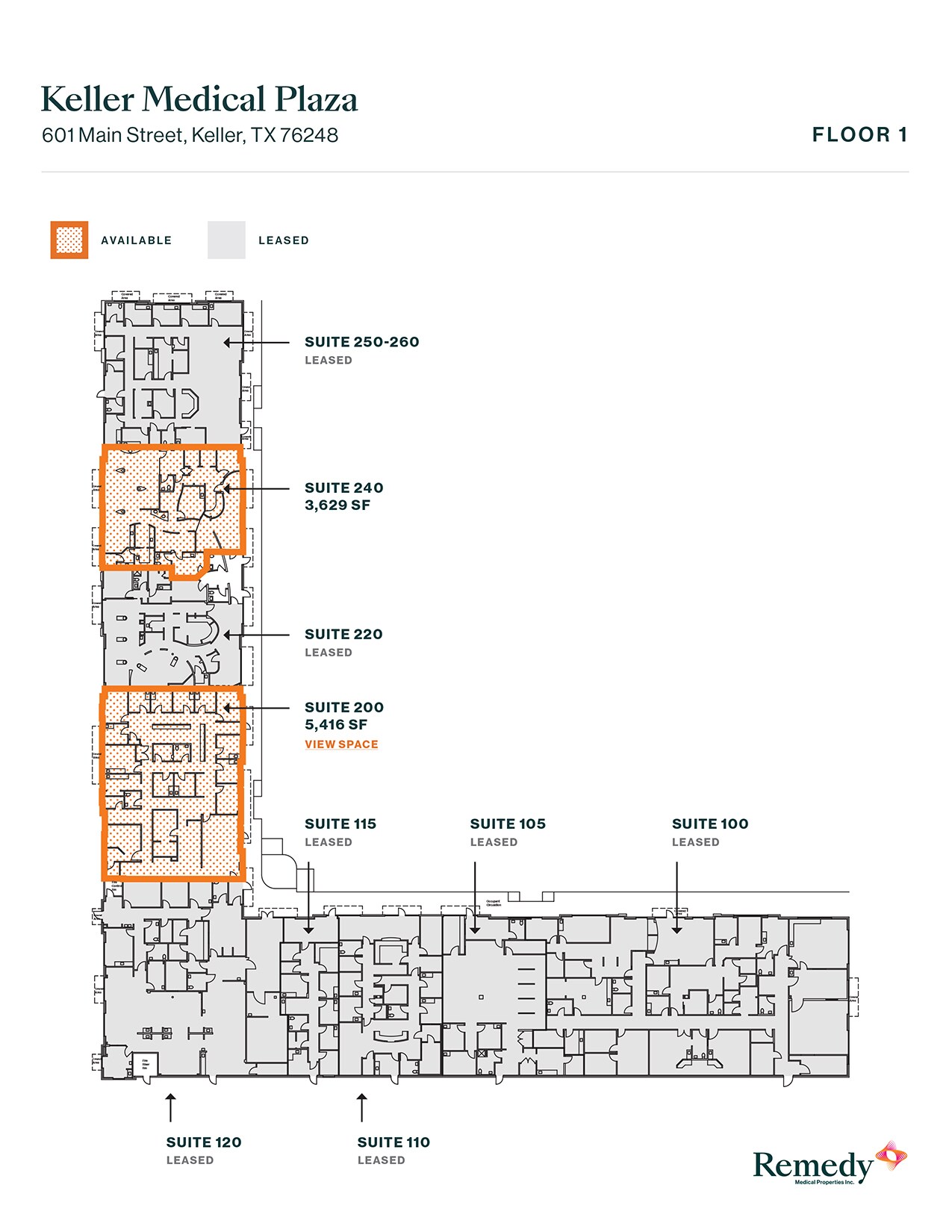 601 S Main St, Keller, TX à louer Plan d’étage– Image 1 sur 8
