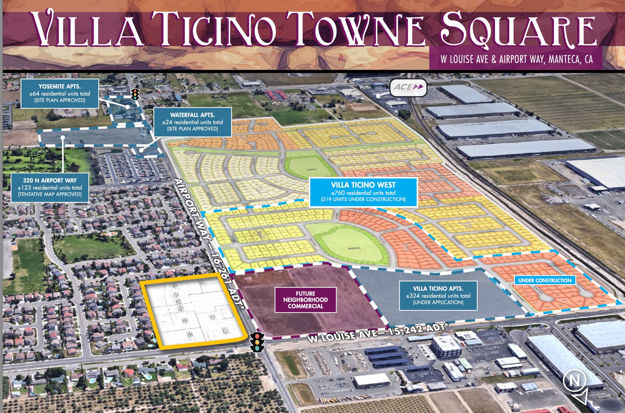 Louise Avenue, Manteca, CA à louer Aérien– Image 1 sur 2