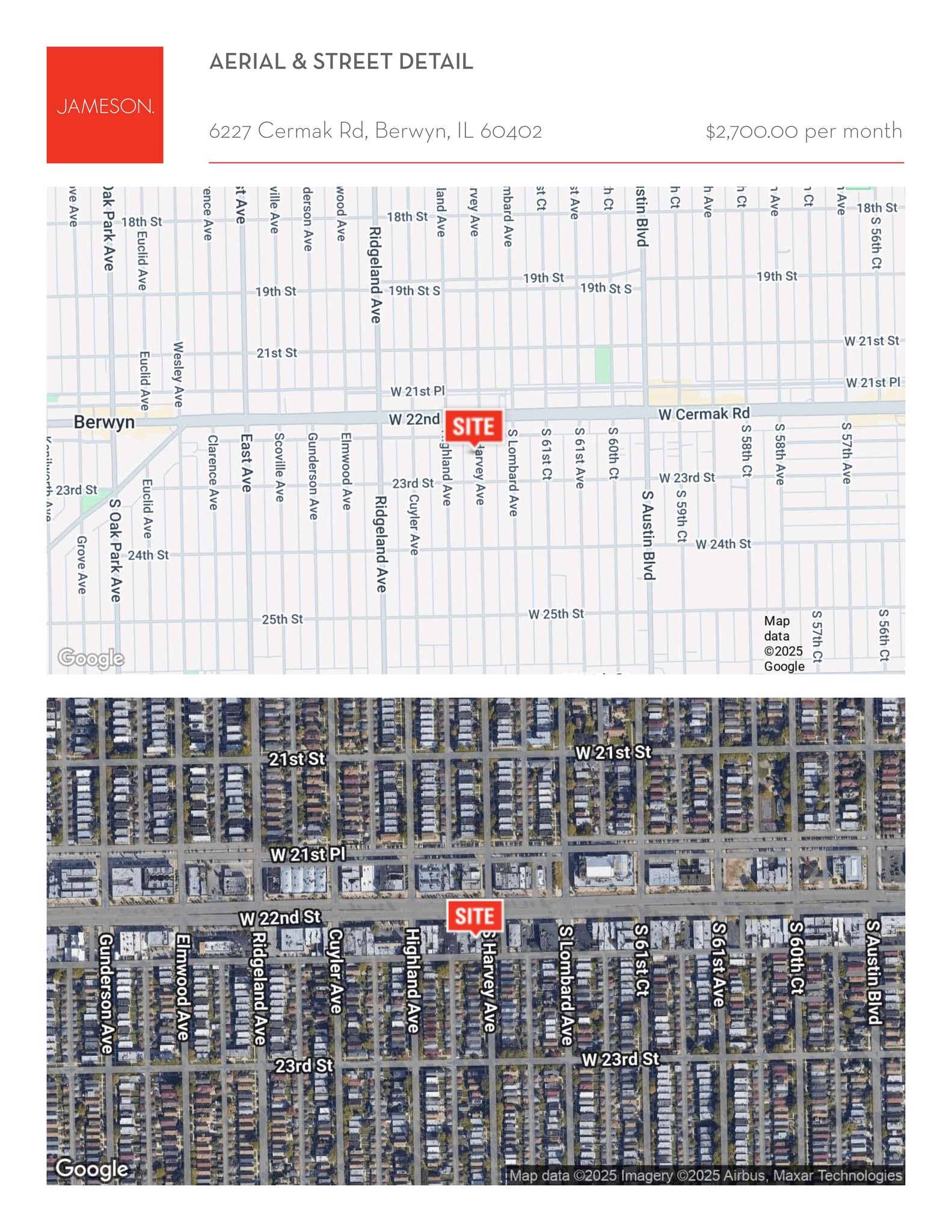 6227 Cermak Rd, Berwyn, IL à louer Plan de site– Image 1 sur 12