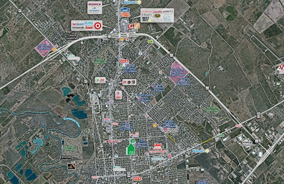 1401-1417 E Airline Rd, Victoria, TX à louer - Aérien – Image 2 sur 3