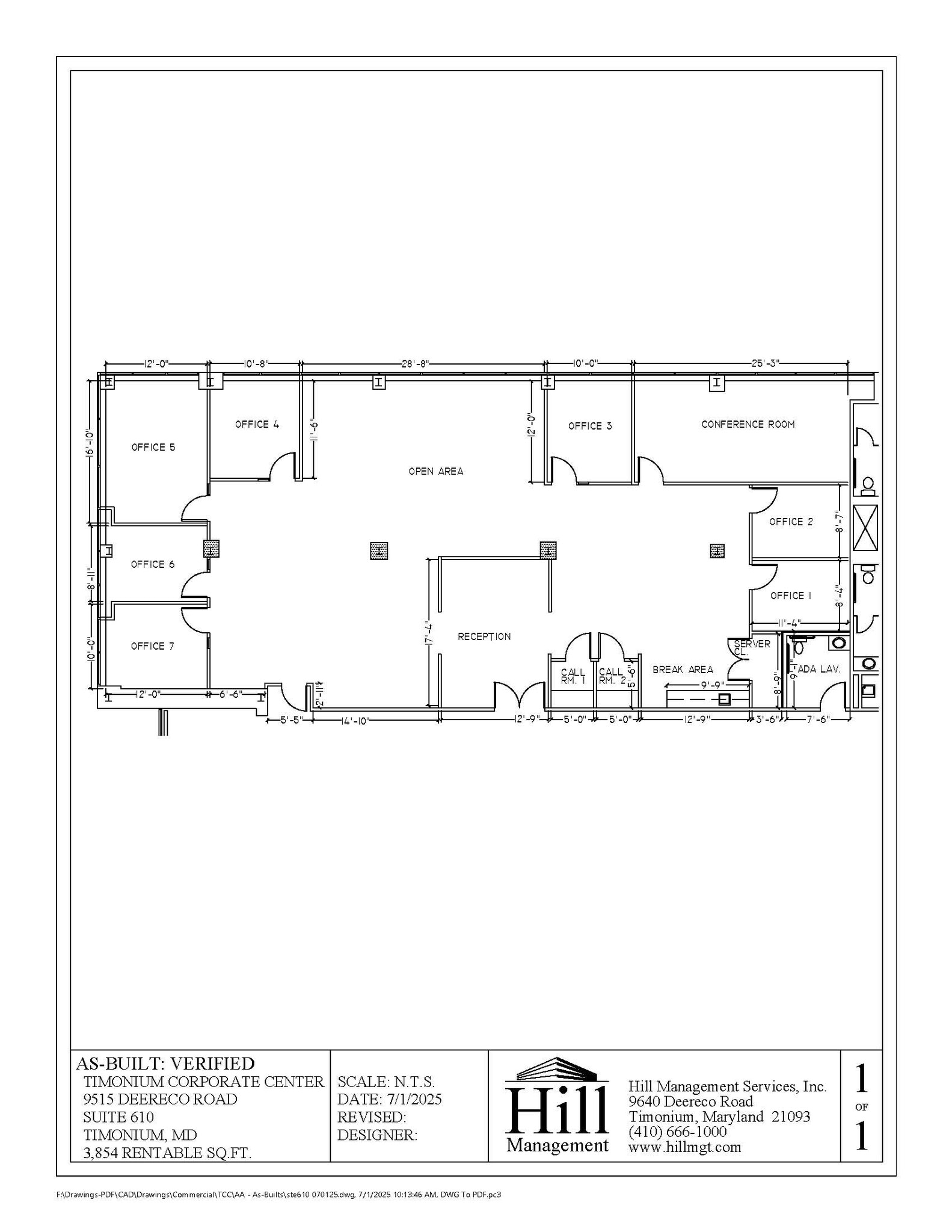 9515 Deereco Rd, Timonium, MD à louer Plan d’étage– Image 1 sur 1