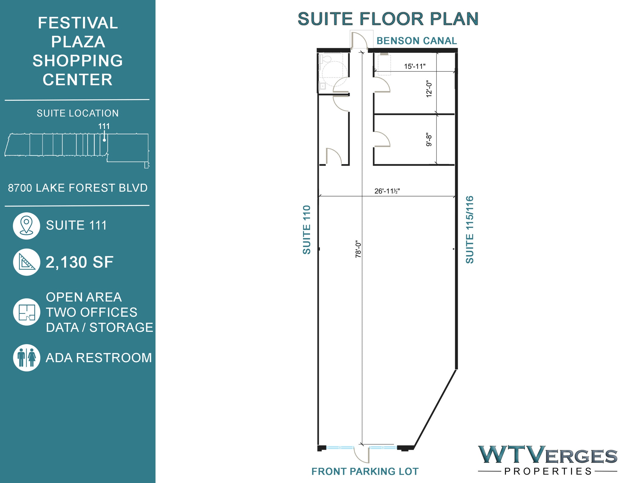 8700 Lake Forest Blvd, New Orleans, LA à louer Plan d’étage– Image 1 sur 2