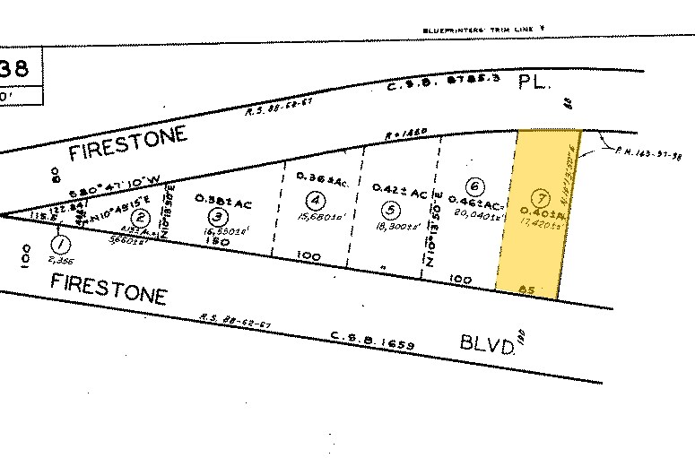 5140 Firestone Pl, South Gate, CA à vendre - Plan cadastral – Image 1 sur 2