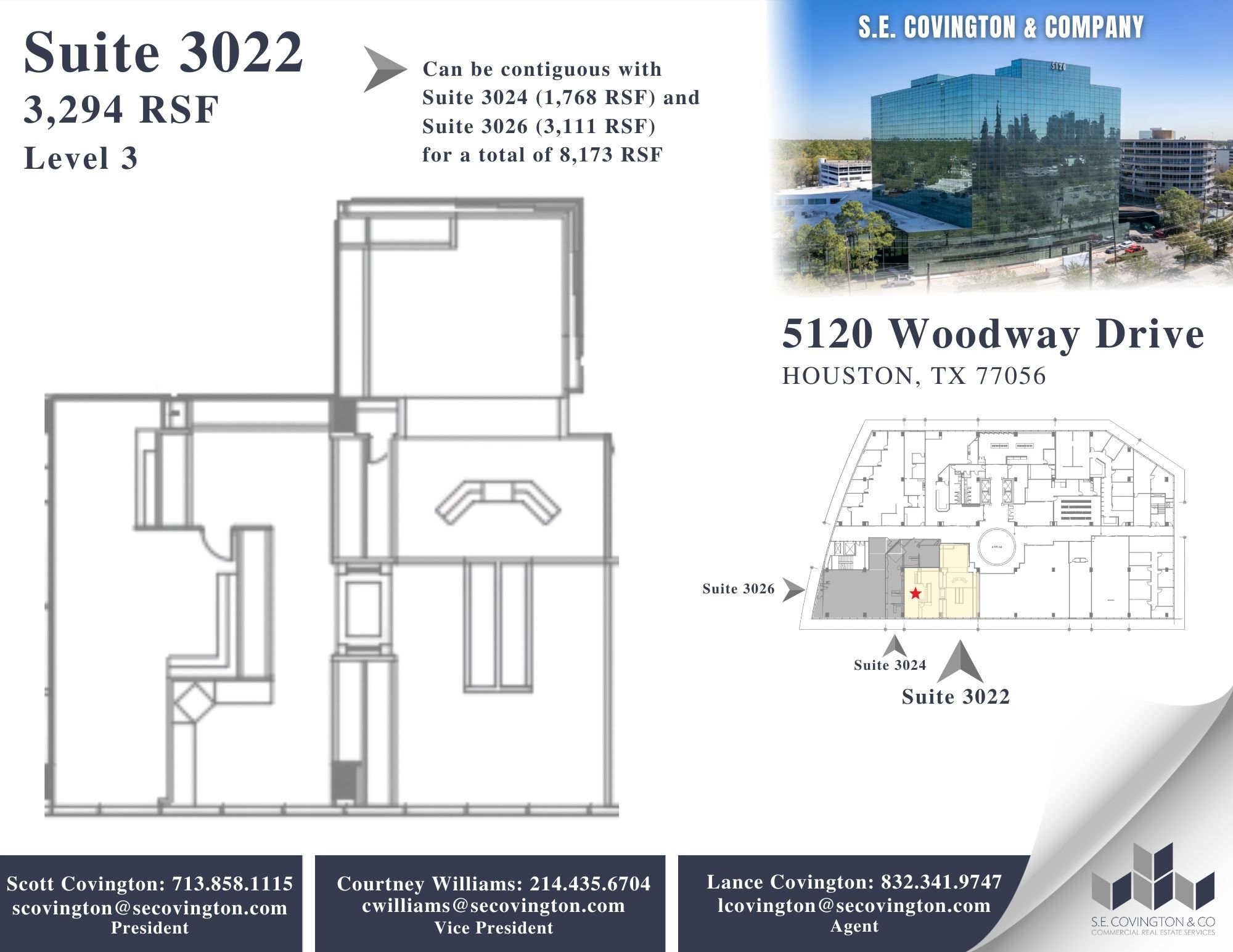 5120 Woodway Dr, Houston, TX à louer Plan d’étage– Image 1 sur 2