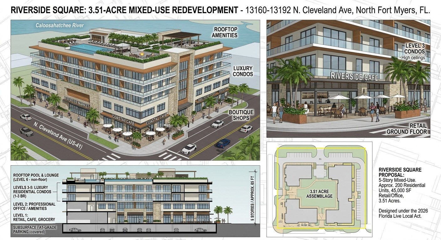 Riverside Square Redevelopment Portfolio portefeuille de 4 biens à vendre sur LoopNet.fr Plan de site– Image 1 sur 3