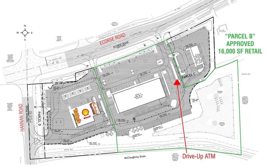 SEC Ecorse & Hannan Rd, Romulus, MI à louer - Plan de site – Image 2 sur 3