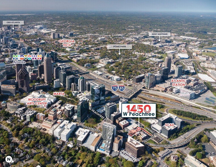 1450 W Peachtree St NW, Atlanta, GA à vendre - Aérien – Image 3 sur 9