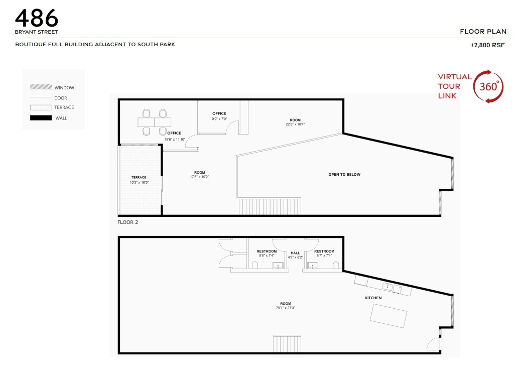 482-486 Bryant St, San Francisco, CA à louer Plan d’étage– Image 1 sur 1