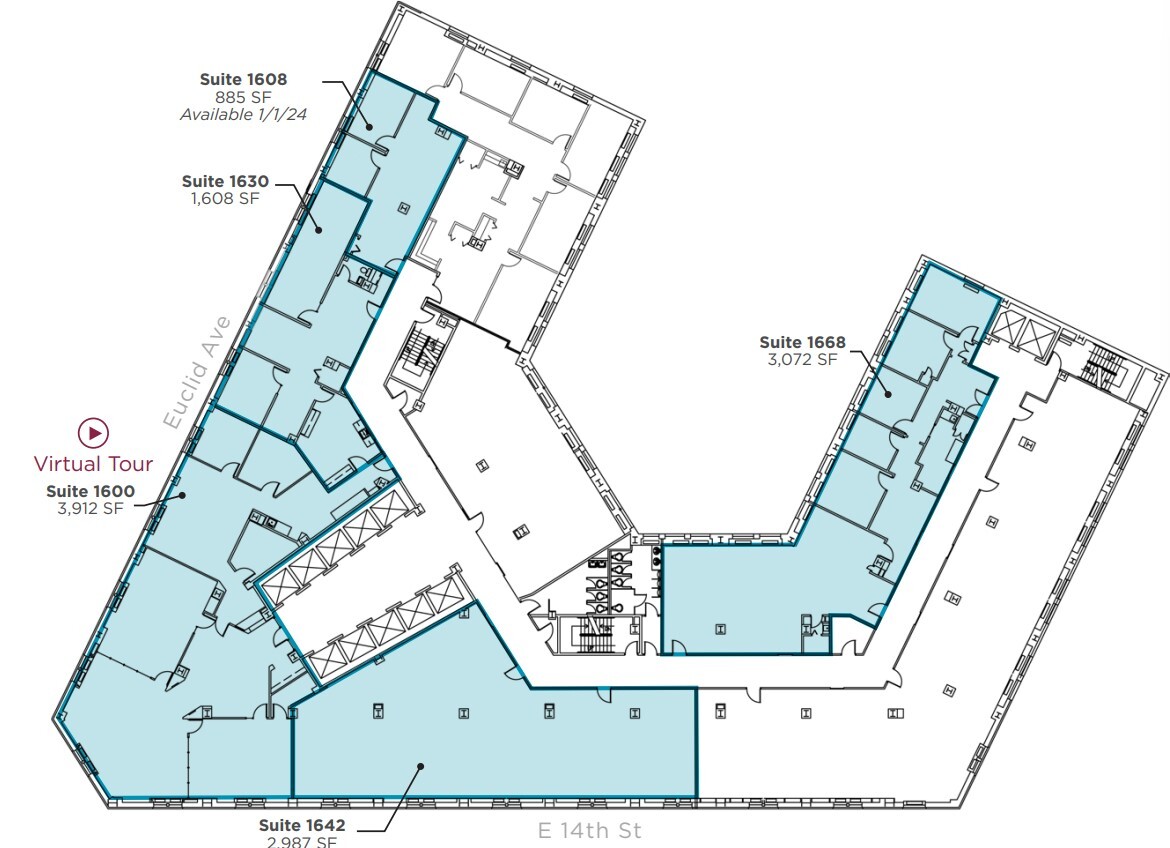 1400-1422 Euclid Ave, Cleveland, OH à louer Plan d’étage– Image 1 sur 1