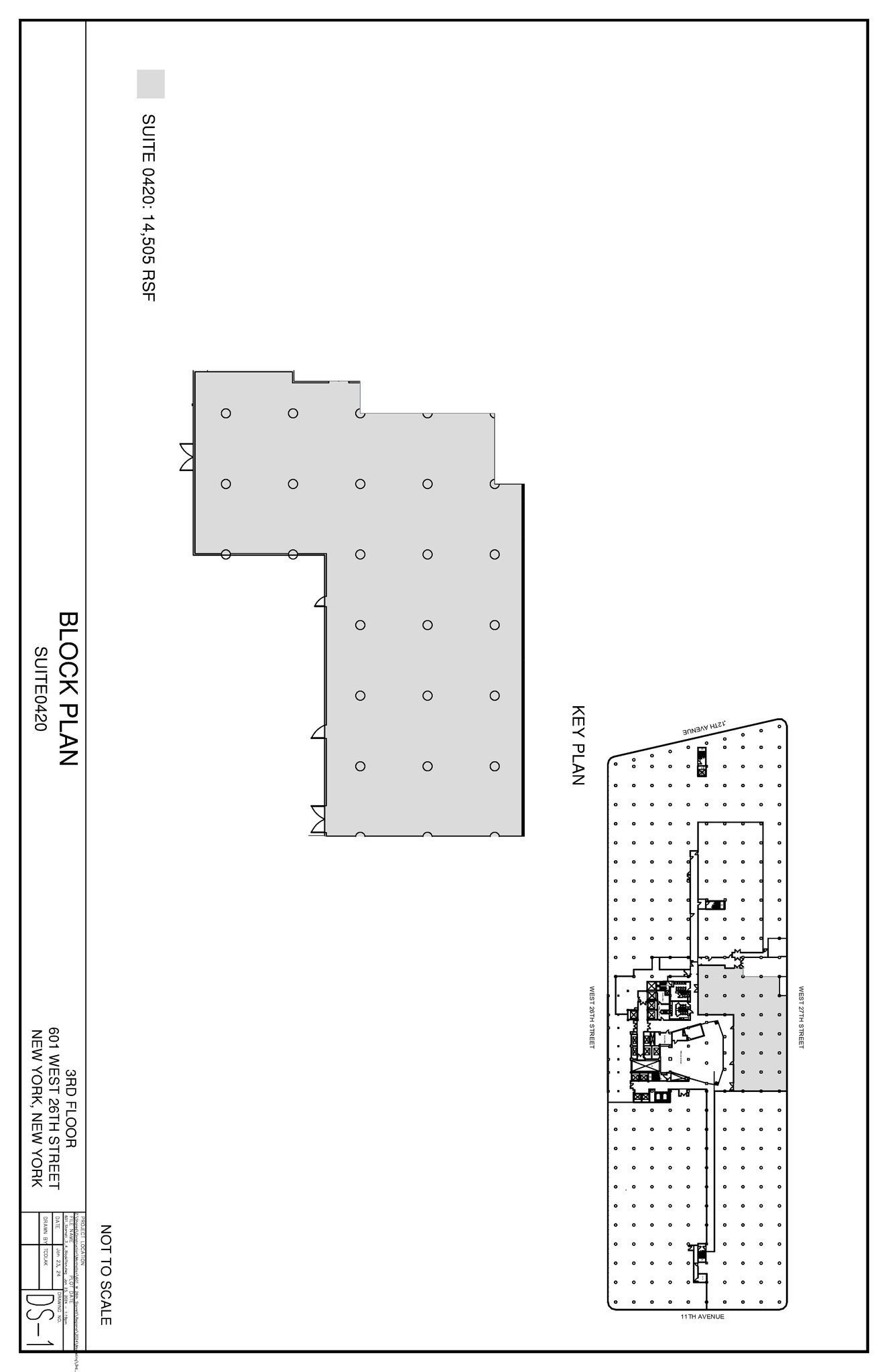 601 W 26th St, New York, NY à louer Plan d’étage– Image 1 sur 2