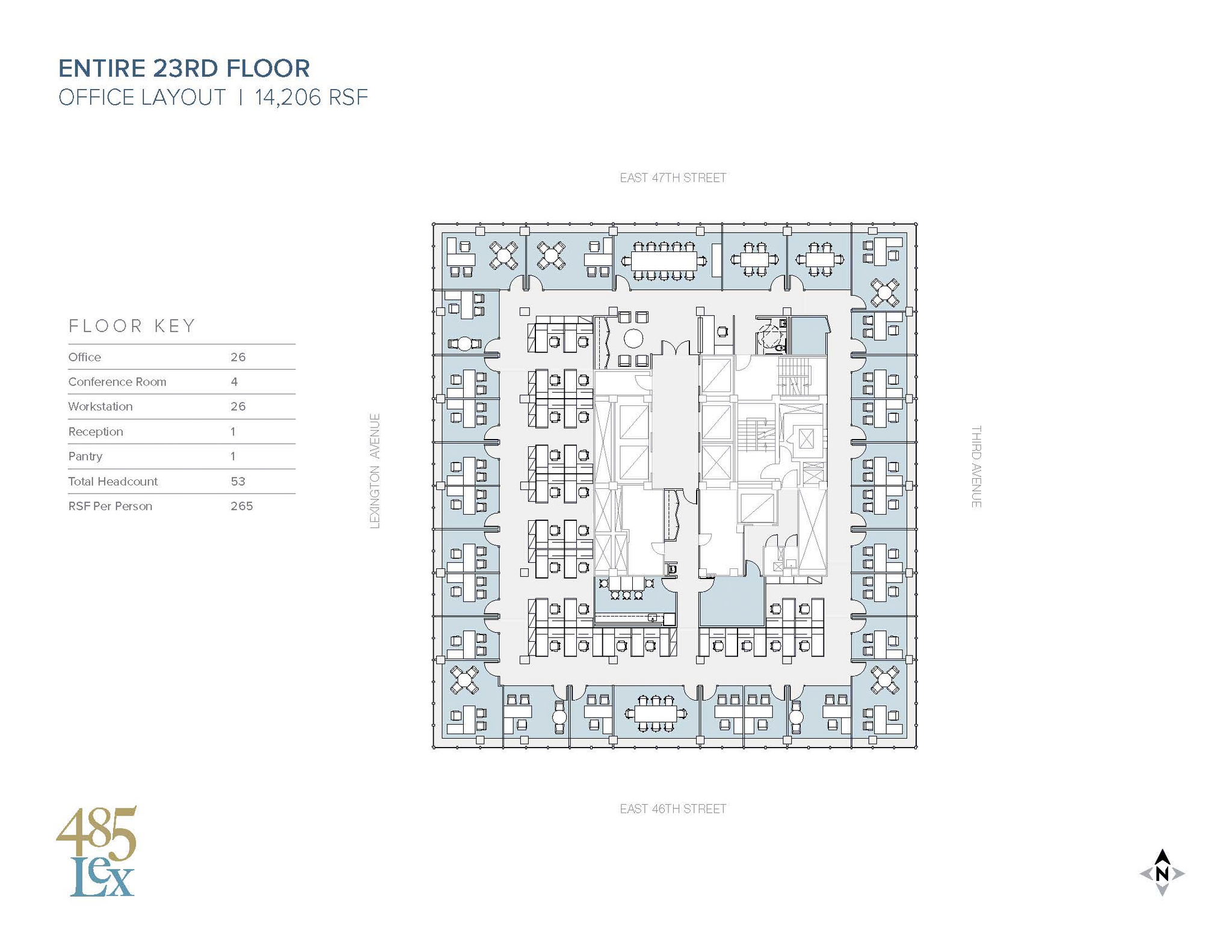 485 Lexington Ave, New York, NY à louer Plan d’étage– Image 1 sur 1