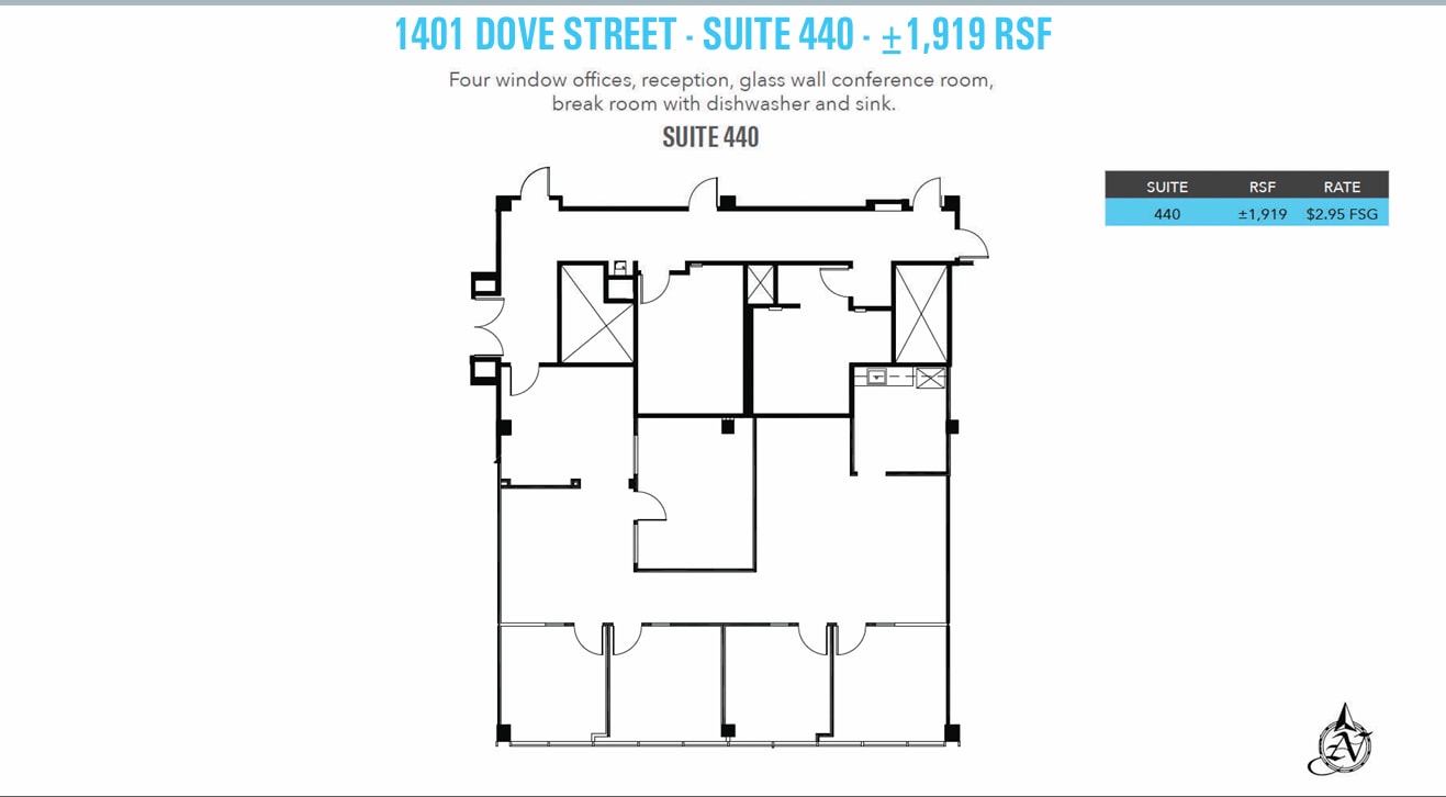 1401 Dove St, Newport Beach, CA à louer Plan d’étage– Image 1 sur 1