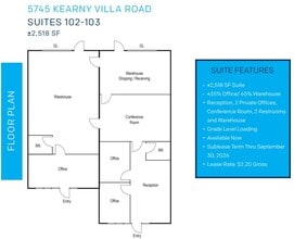 5745 Kearny Villa Rd, San Diego, CA à louer Plan d’étage– Image 1 sur 1
