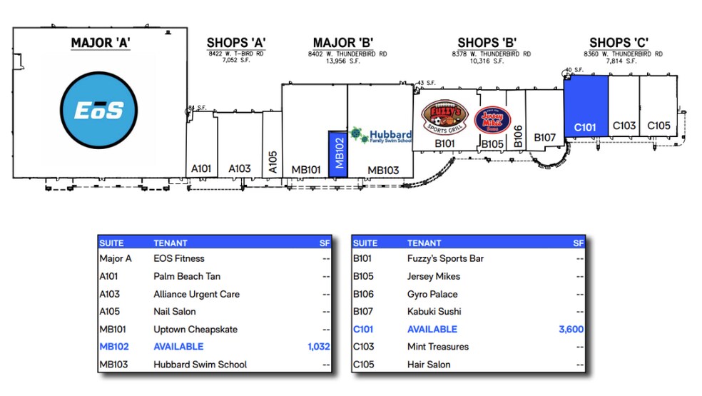 8360-8440 W Thunderbird Rd, Peoria, AZ à louer - Plan de site – Image 2 sur 26