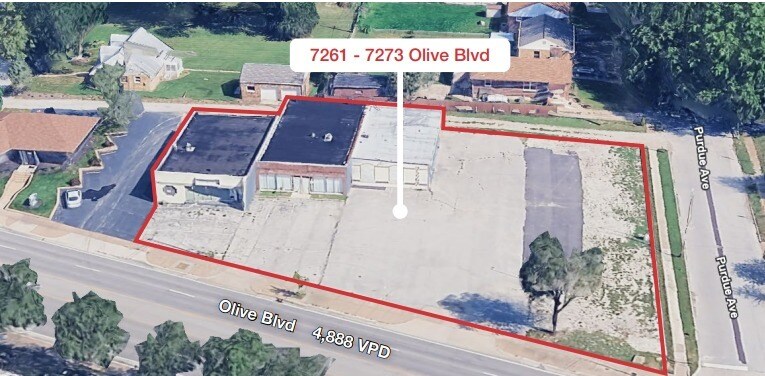 7261-7273 Olive Blvd portefeuille de 3 biens à vendre sur LoopNet.fr - Aérien – Image 2 sur 3