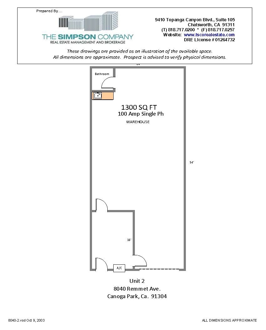 8030-8040 Remmet Ave, Canoga Park, CA à louer Plan d’étage– Image 1 sur 4