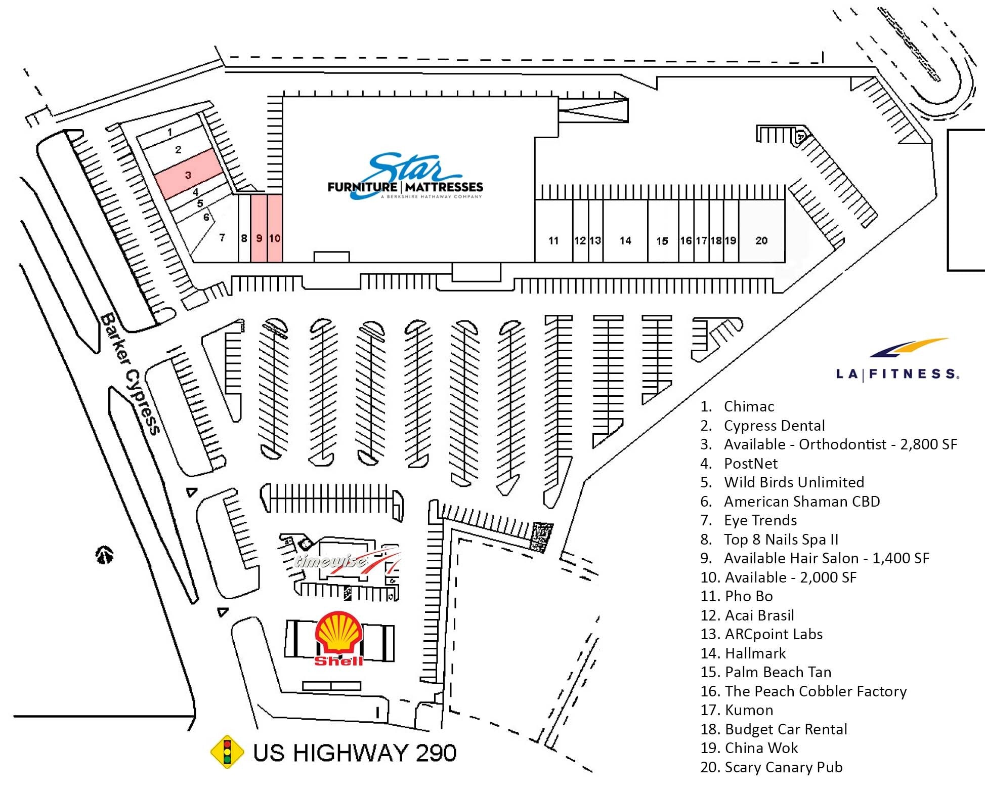 12312-12320 Barker Cypress Rd, Cypress, TX à louer Plan de site– Image 1 sur 2