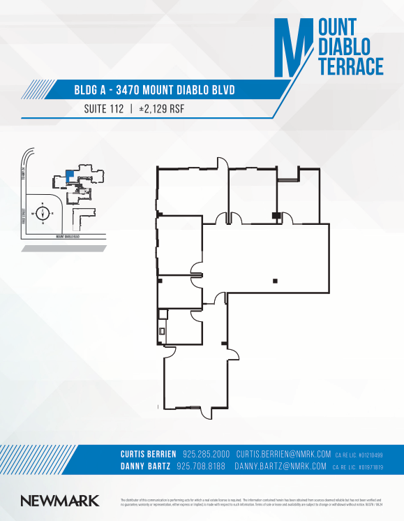 3470 Mt Diablo Blvd, Lafayette, CA à louer Plan d’étage– Image 1 sur 1