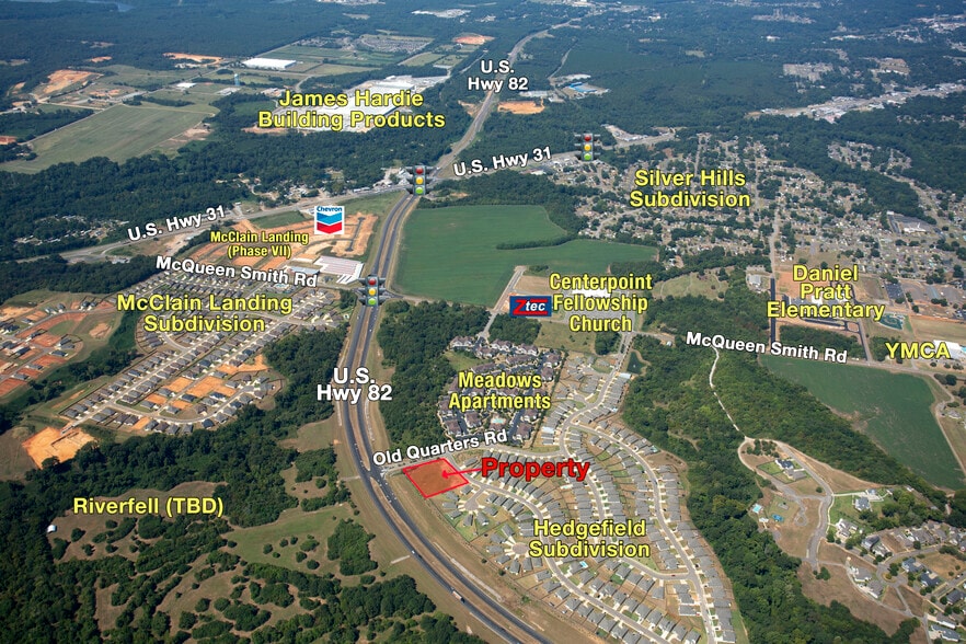 US Hwy 82 & Old Quarters Rd, Prattville, AL à vendre - Aérien – Image 1 sur 2