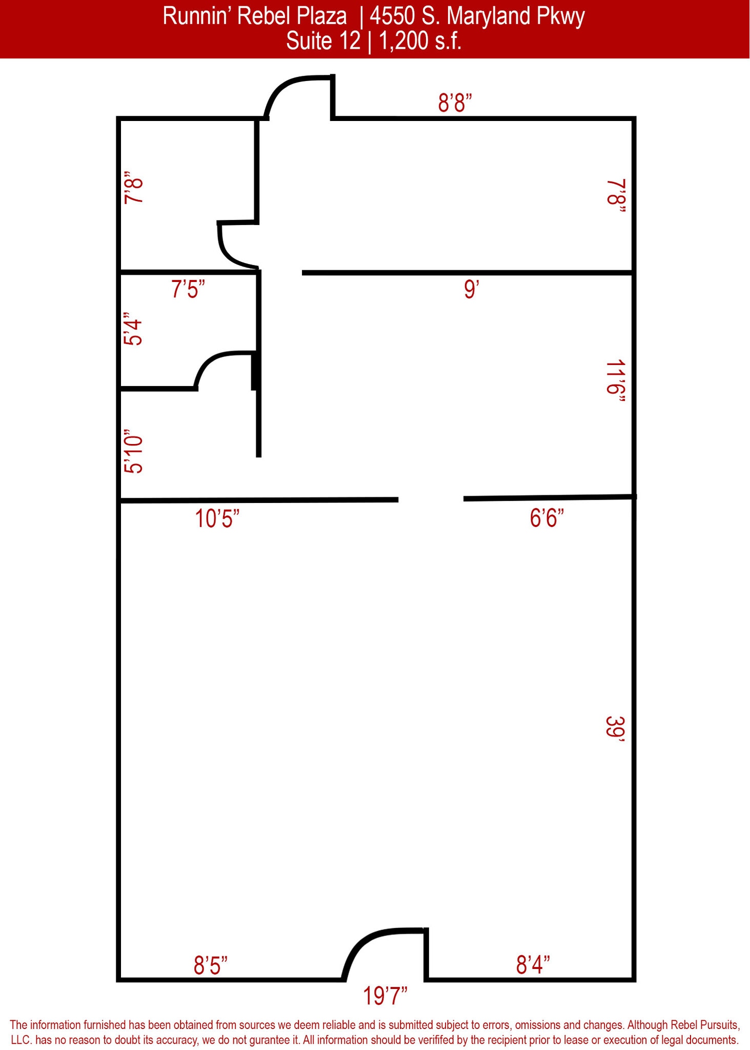 4550 S Maryland Pky, Las Vegas, NV à louer Plan d’étage– Image 1 sur 1