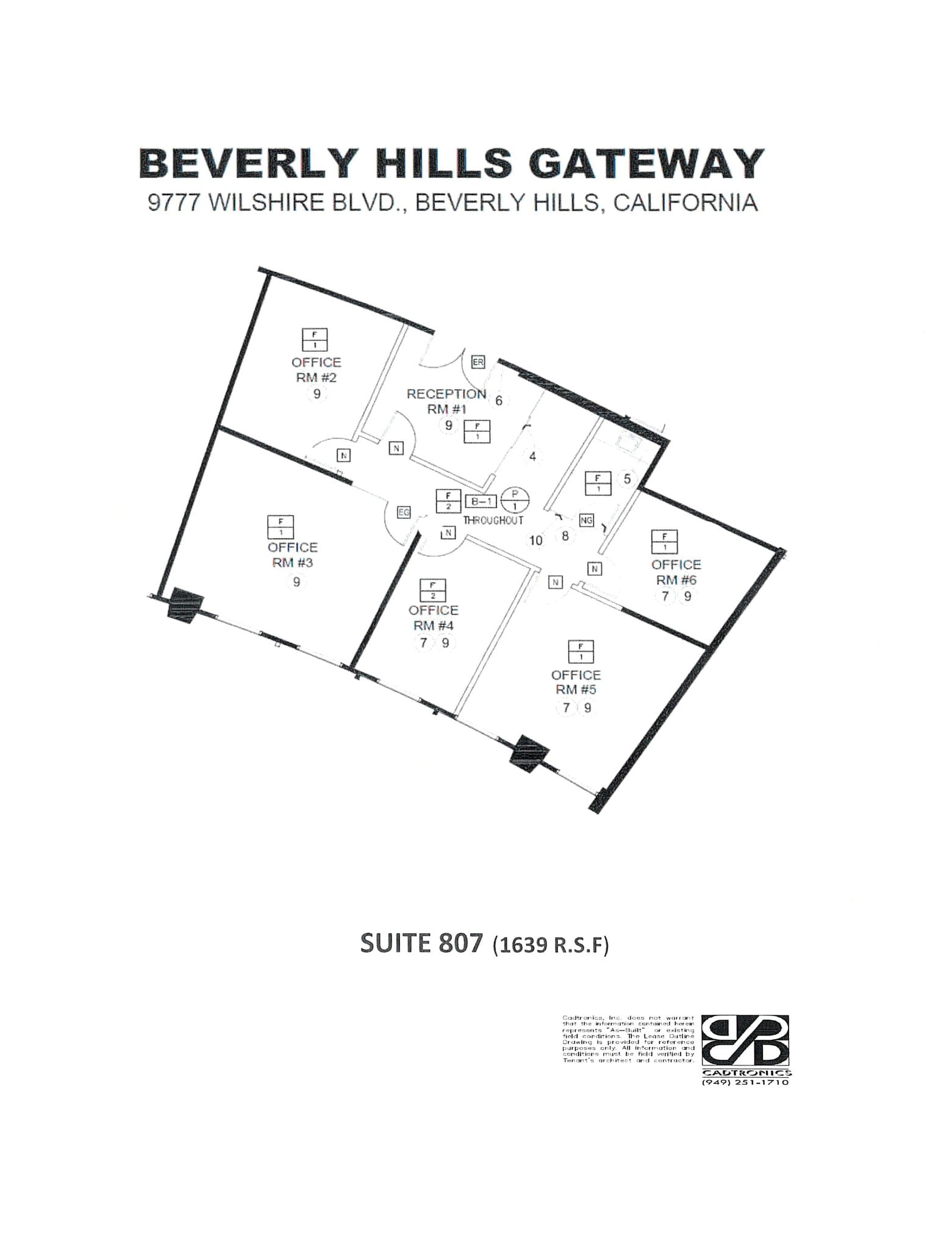9777 Wilshire Blvd, Beverly Hills, CA à louer Plan d’étage– Image 1 sur 1