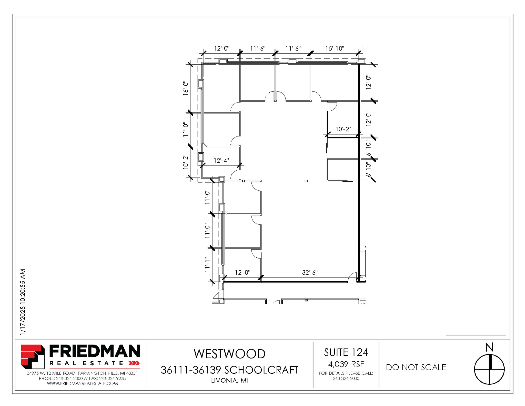 36133-36139 Schoolcraft Rd, Livonia, MI à louer Plan d’étage– Image 1 sur 2