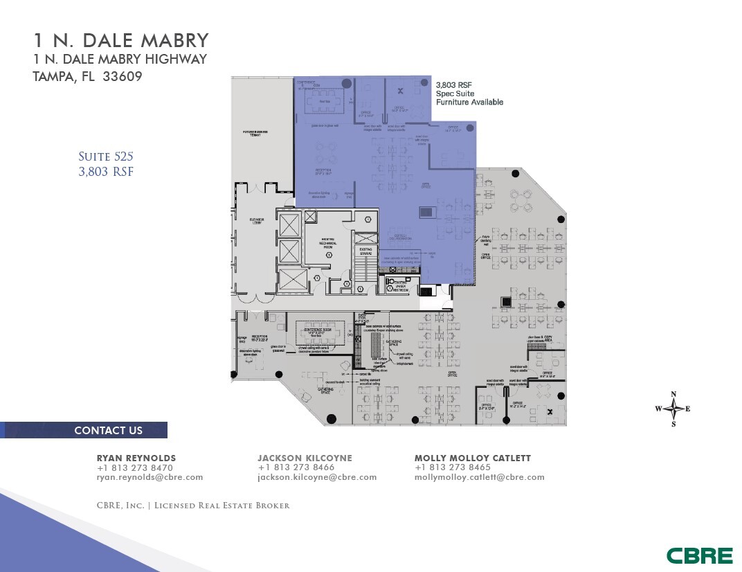 1 North Dale Mabry Hwy, Tampa, FL à louer Plan d’étage– Image 1 sur 4