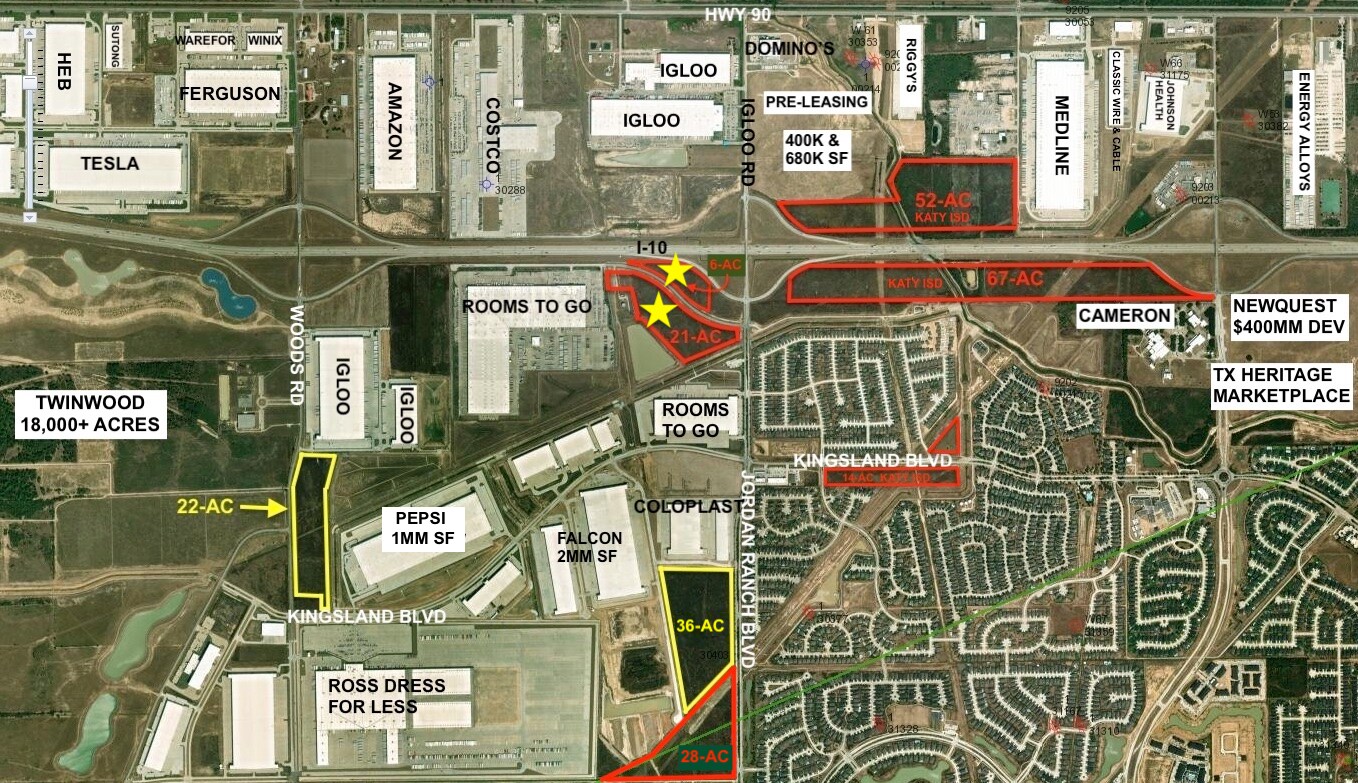 SWQ of I-10 @ Jordan Ranch Blvd, Brookshire, TX à vendre Aérien– Image 1 sur 2