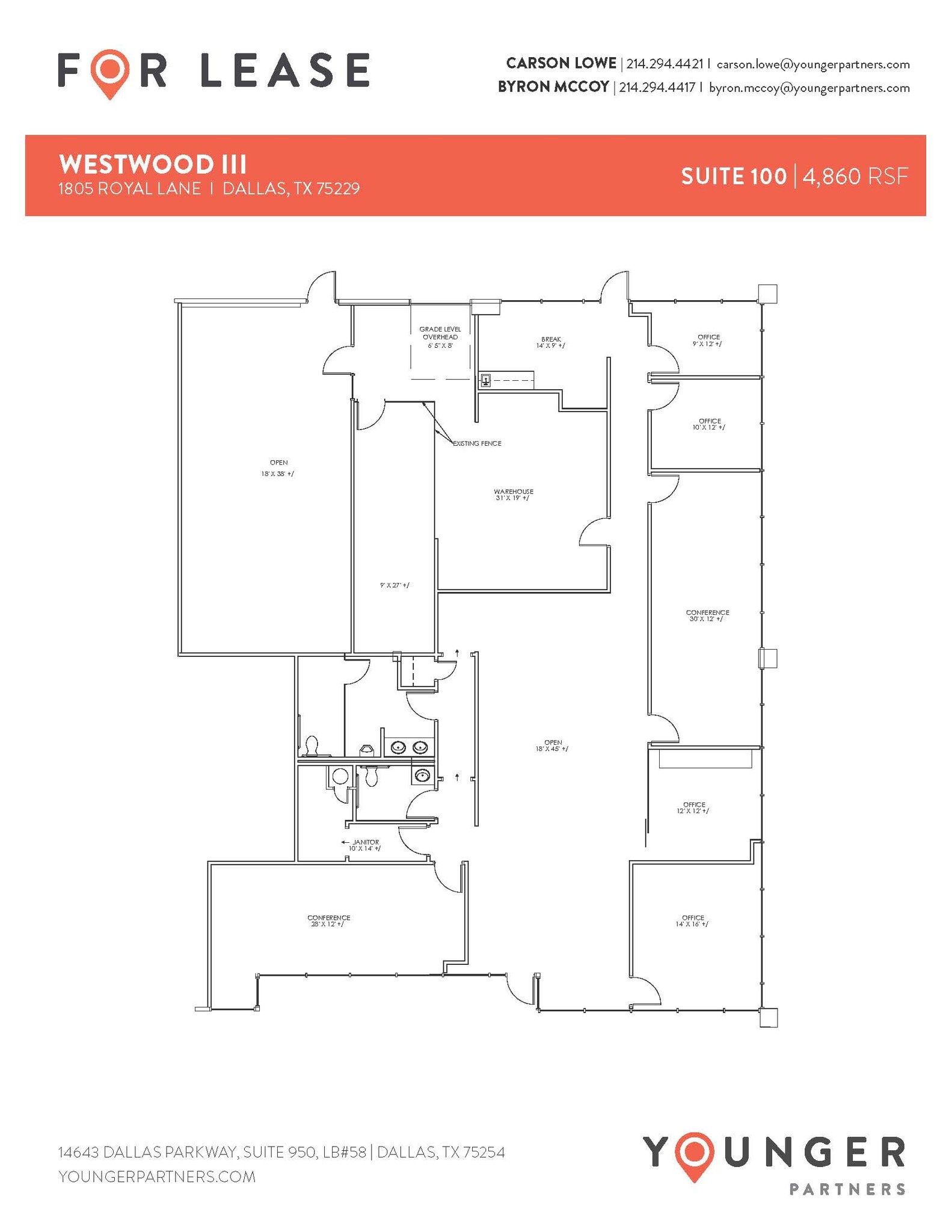 1805 Royal Ln, Dallas, TX à louer Plan d’étage– Image 1 sur 3