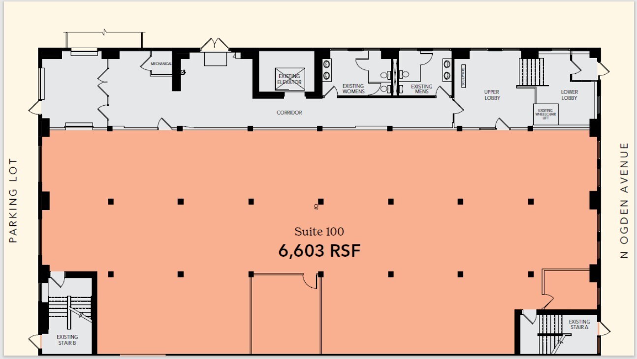 344 N Ogden Ave, Chicago, IL à louer Plan d’étage– Image 1 sur 1