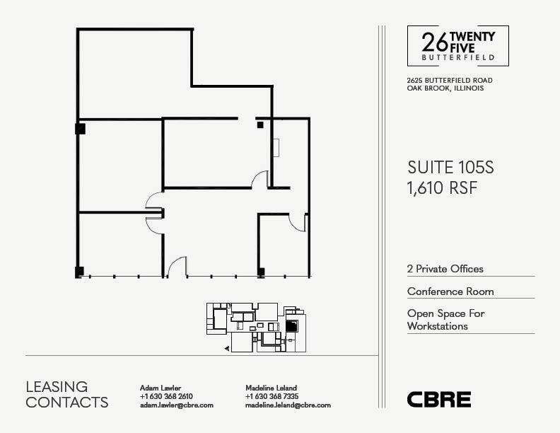 2625 Butterfield Rd, Oak Brook, IL à louer Plan d’étage– Image 1 sur 1
